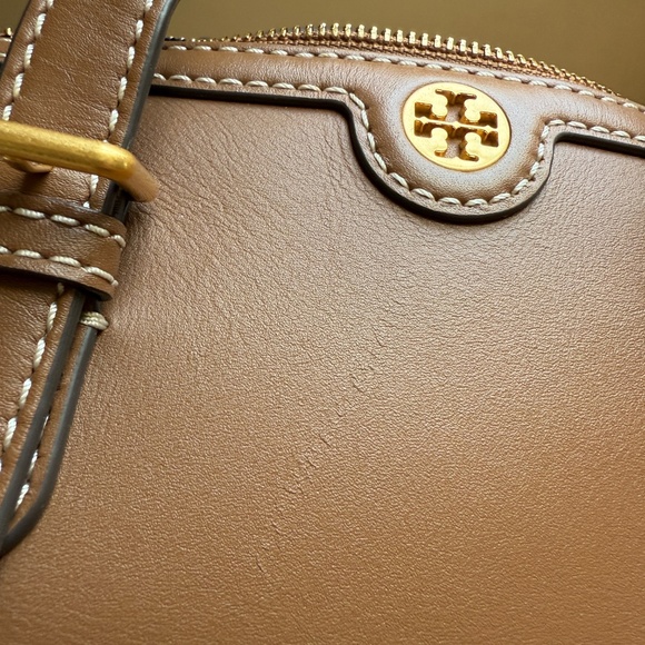 Tory Burch Brown Leather Barrel Tote - Picture 7 of 13